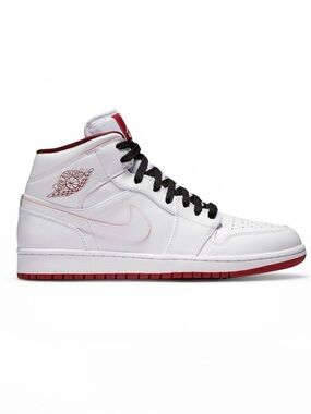 Nike Air Jordan 1 Retro Mid White Gym Red Sneakers Size 13